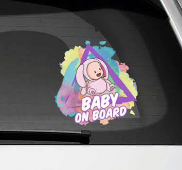 Aufkleber Baby on Board Splatter Stil