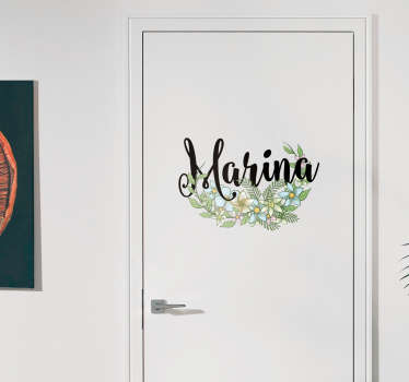 Aufkleber Blumen mit Namen