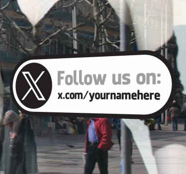 Aufkleber "Follow us on twitter"