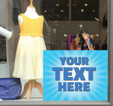 Blaues Textfeld Aufkleber