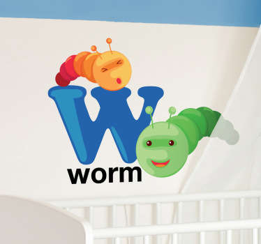 Buchstabe W Englisch Aufkleber