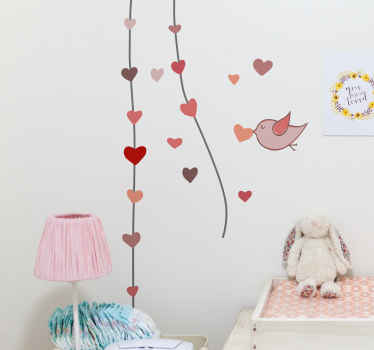 Herz Vogel Aufkleber