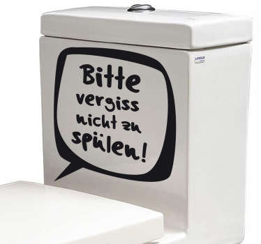 Klospülung Aufkleber