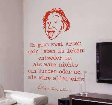 Leben als Wunder Einstein Wandtattoo