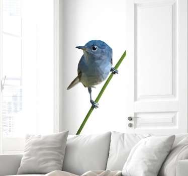 Lebensechter blauer Vogel Wandsticker