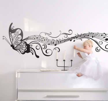 Musik Schmetterling Aufkleber