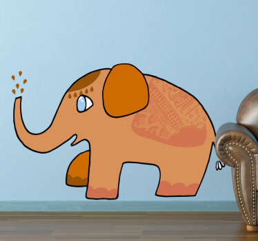 Orangener Elefant Aufkleber