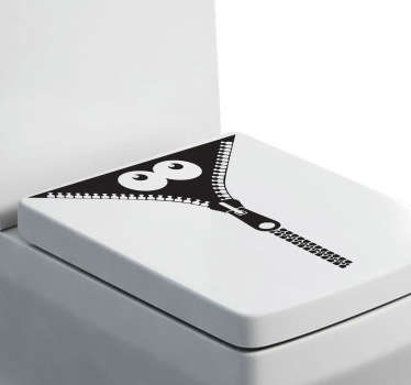 Reißverschluss Monster WC Aufkleber