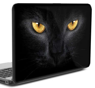 Laptop Aufkleber Schwarze Katze
