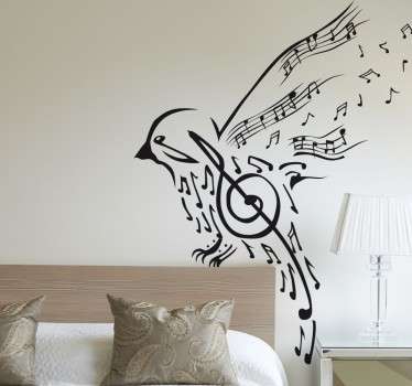 Vogel Musik Wandtattoo