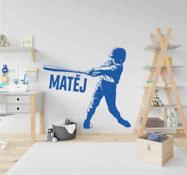 Wandsticker Baseball personalisiert