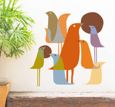 Wandtattoo abstrakte Vögel