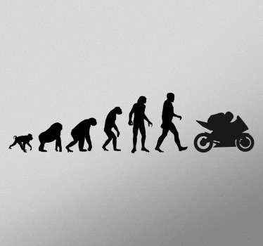 Wandtattoo Evolution zum Motorradfahrer