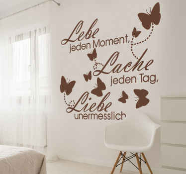 Wandtattoo Lebe, Lache, Liebe