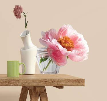 Wandtattoo polygonale Blume im Glas