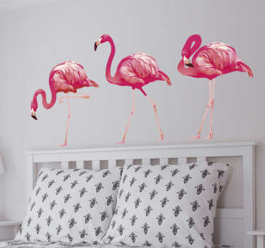 Wandtattoo realistische Flamingos