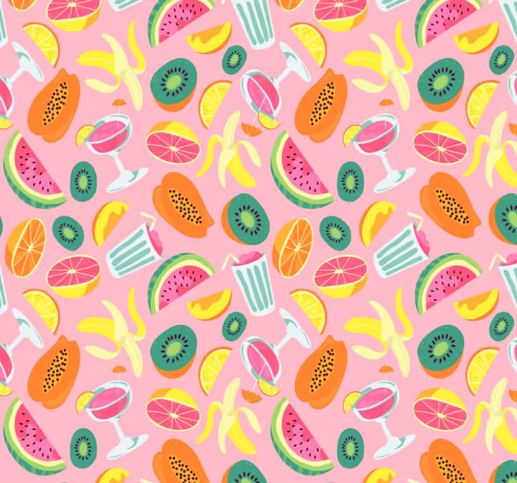 Rollo Fenster Küche buntes obstmuster - TenStickers