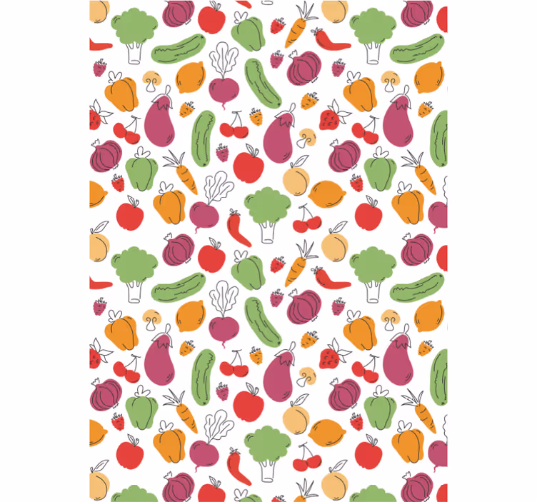 Rollo Fenster Küche obst und gemüse - TenStickers