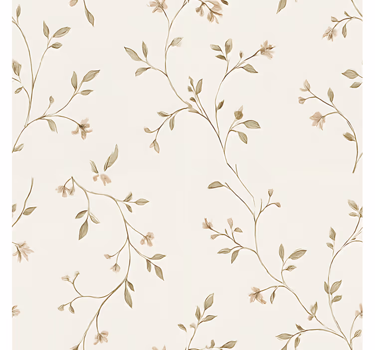 Rollo Fenster Wohnzimmer weißer hintergrund mit blumen - TenStickers