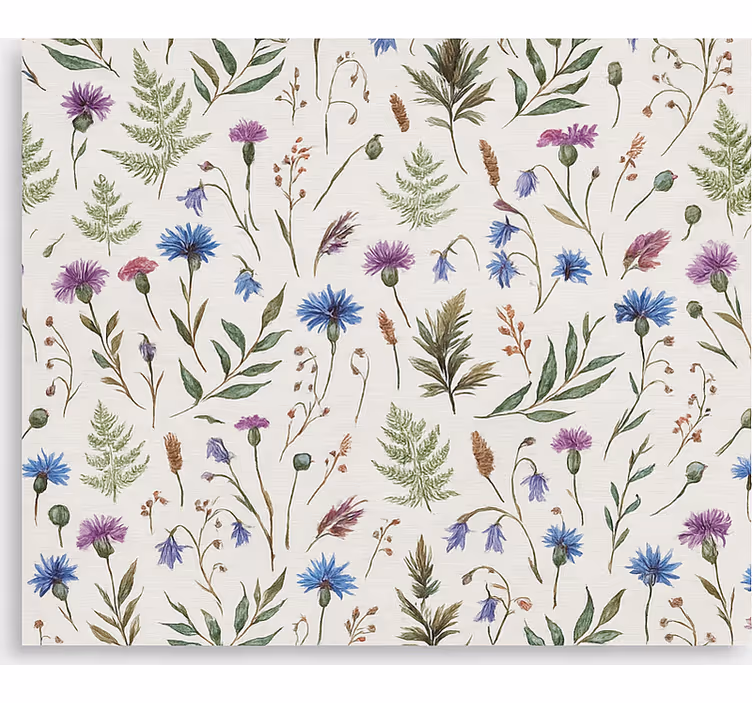 Rollo Fenster Wohnzimmer wildblumenwiese muster - TenStickers