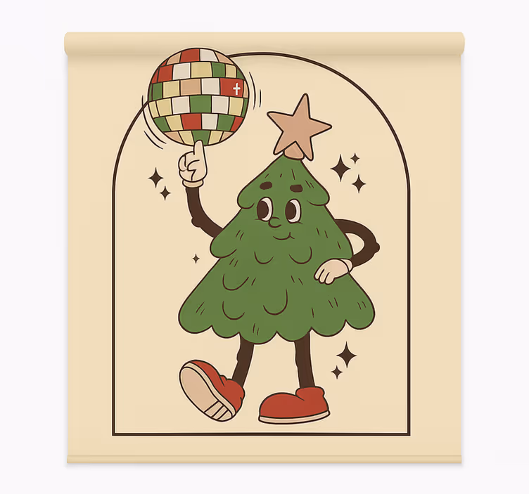 Rollo Fenster Wohnzimmer grooviger disco-baum - TenStickers