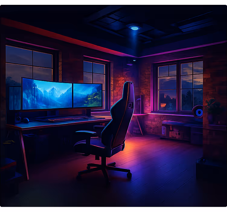 Rollo Fenster Gamer futuristisches neon-spiel-setup - TenStickers