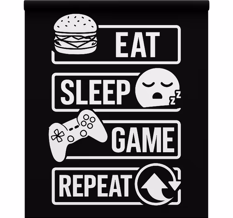 Rollo Fenster Gamer essen, schlafen, spiel wiederholen - TenStickers
