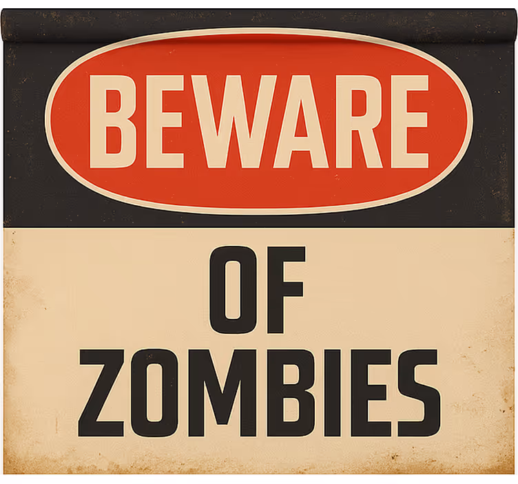 Rollo Fenster Gamer vorsicht vor zombies - TenStickers