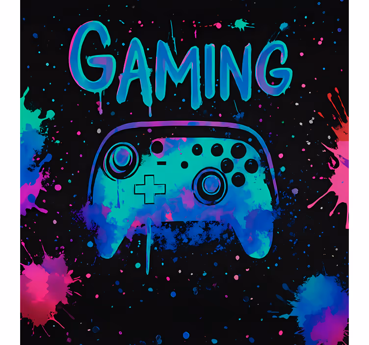 Rollo Fenster Gamer neon-spritzfarben-controller - TenStickers