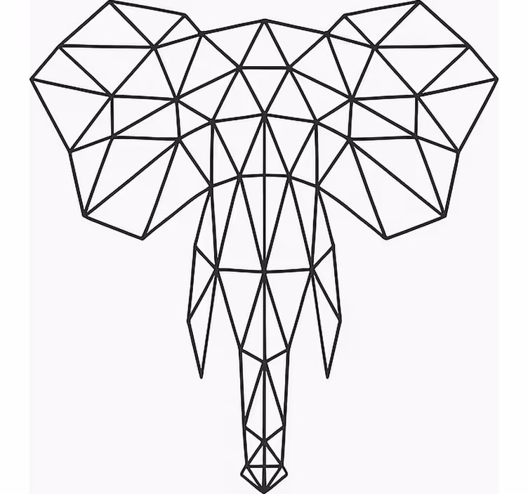 Rollo Fenster Jugendzimmer moderner geometrischer elefant - TenStickers