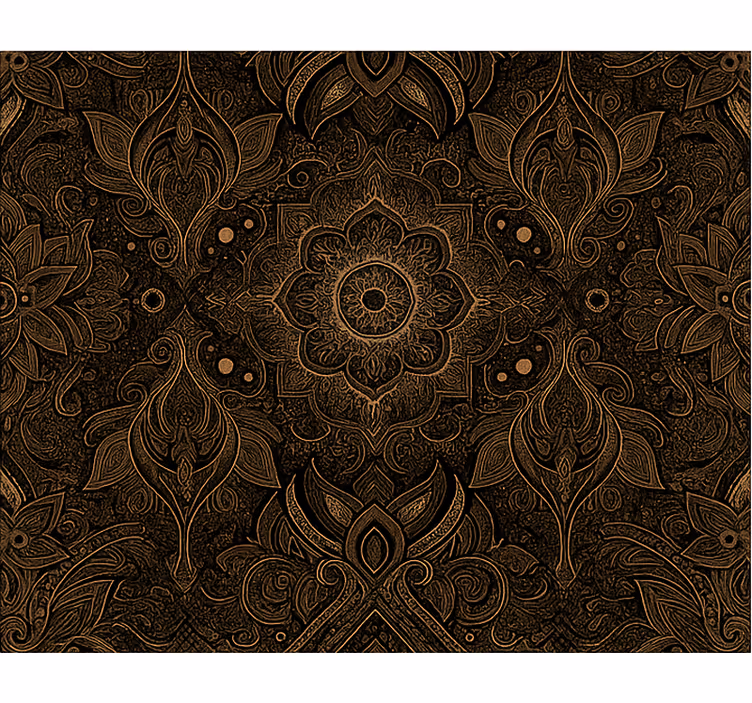 Rollo fenster esszimmer schwarzgoldenes mandala - TenStickers