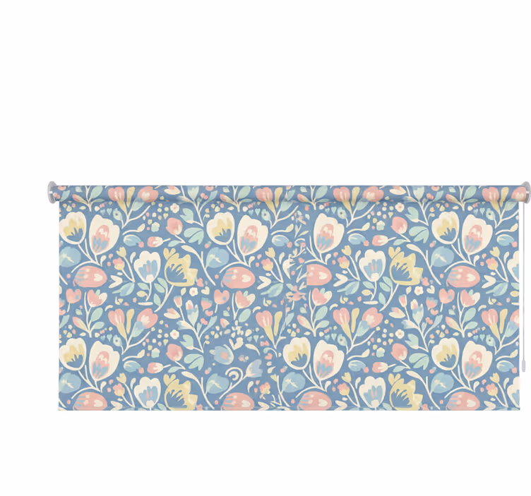 Rollo fenster skandinavisch mit pastellfarbenen blumen - TenStickers