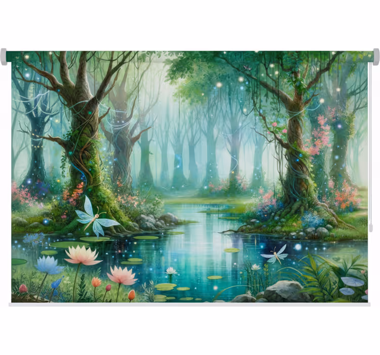 Rollo fenster baum verspieltes feenwandbild - TenStickers