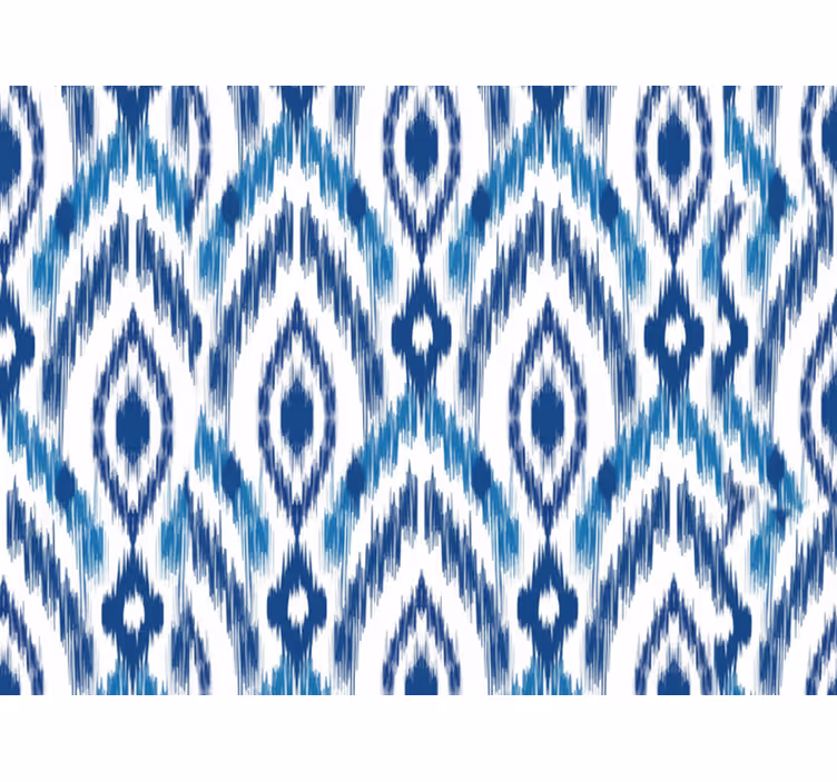 Rollo fenster mit muster blaues ikat-muster - TenStickers