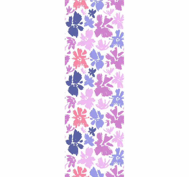 Rollo fenster esszimmer lila blumenmuster - TenStickers