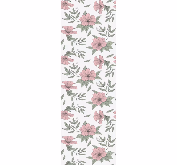 Rollo fenster esszimmer mit pinkem blumendesign - TenStickers