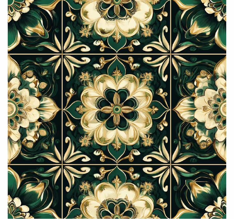 Rollo fenster küche mit botanischen mosaikfliesen - TenStickers