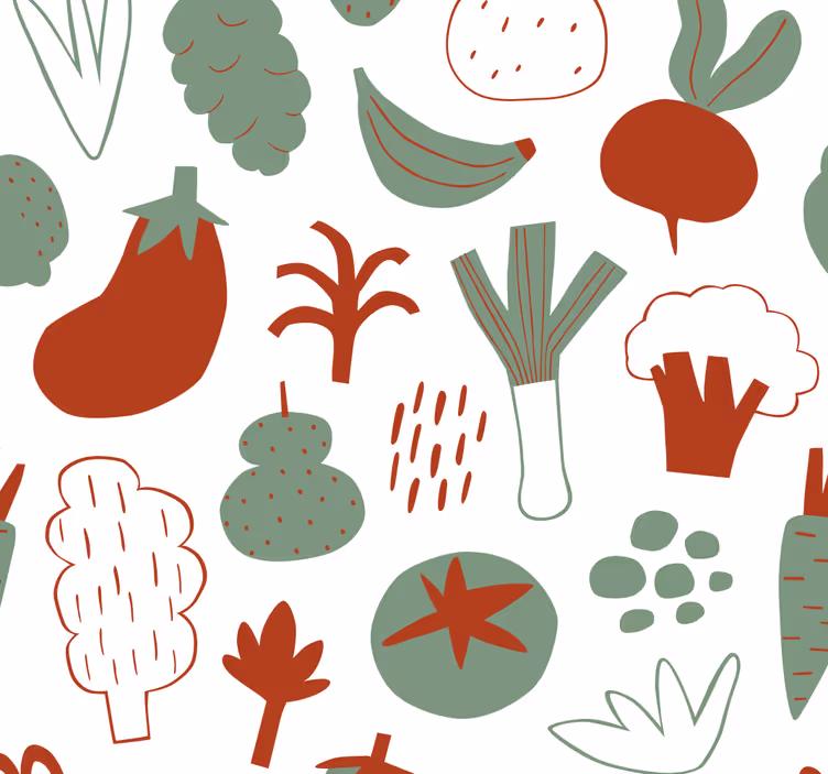 Rollo fenster küche mit bunten gemüse-motiven - TenStickers
