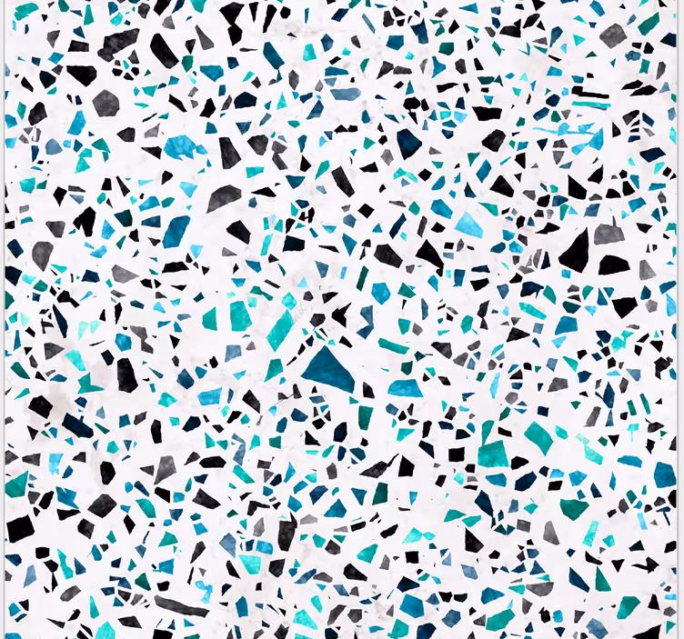Rollo fenster küche mit blauem terrazzo-motiv - TenStickers