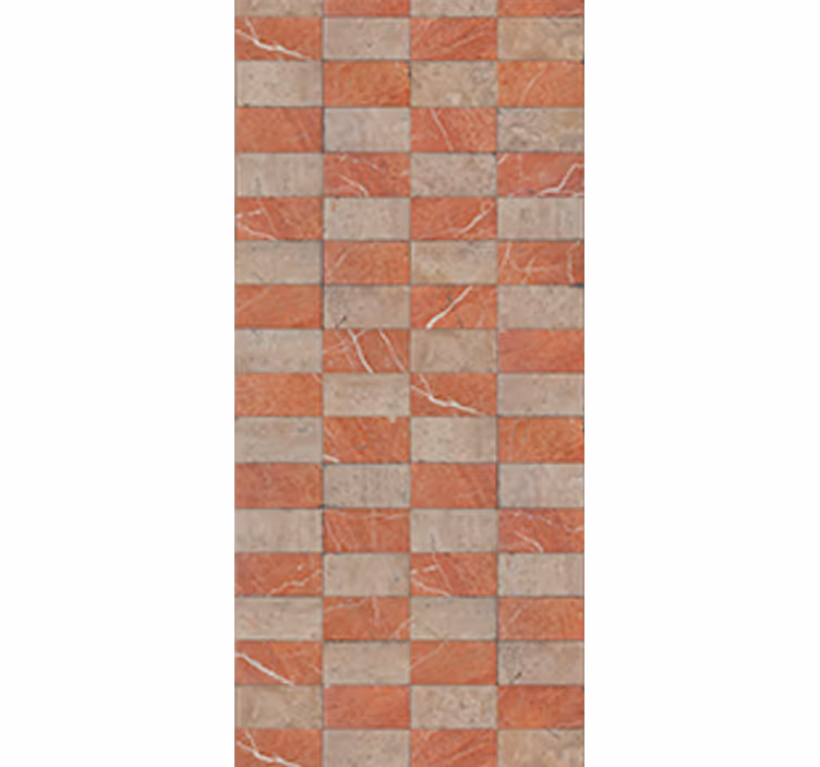 Rollo fenster küche geometrische beige fliesen - TenStickers