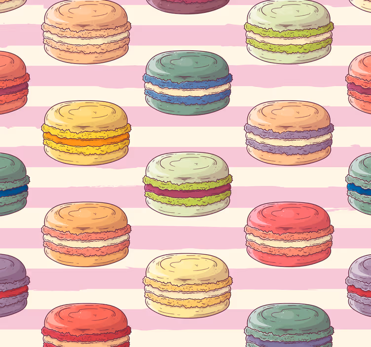 Rollo fenster küche mit buntem makronen-muster - TenStickers