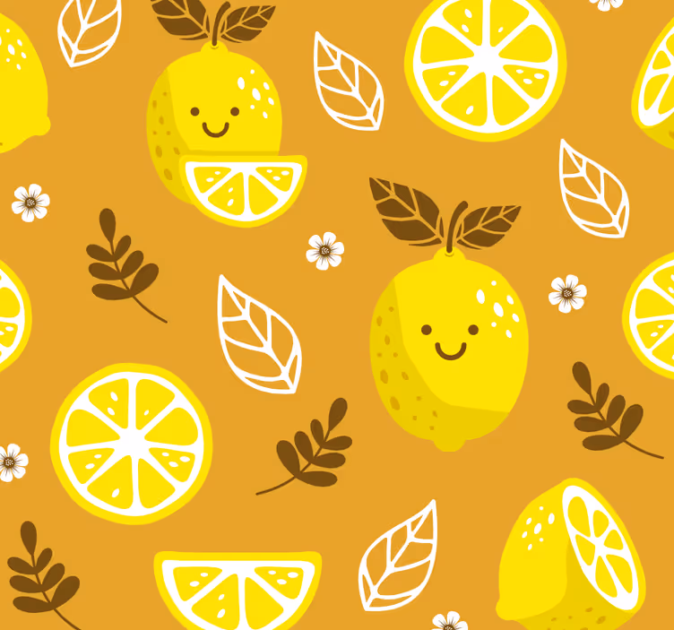 Rollo fenster küche fröhliches zitrusmuster - TenStickers