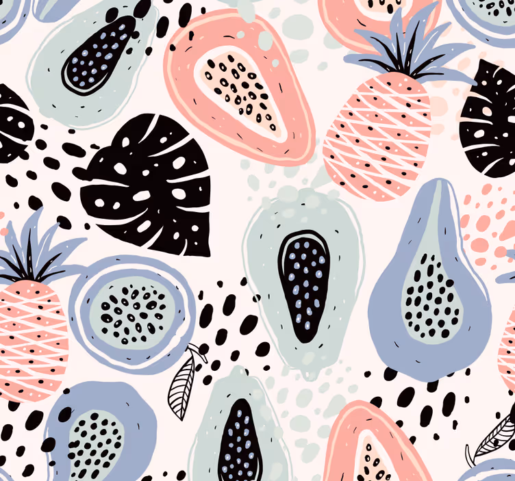 Rollo fenster küche mit botanischem muster - TenStickers