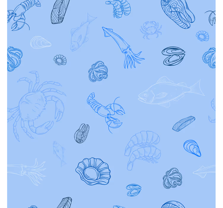 Rollo fenster küche mit meeresfrüchte-muster - TenStickers