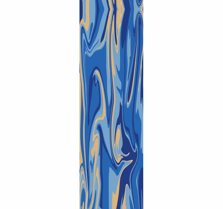 Rollo fenster küche in blau-goldenem marmor - TenStickers