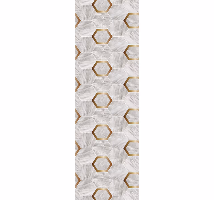 Rollo fenster küche mit goldenen marmorhexagon-mustern - TenStickers
