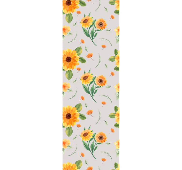 Rollo fenster küche mit sonnenblumen aquarellmuster - TenStickers