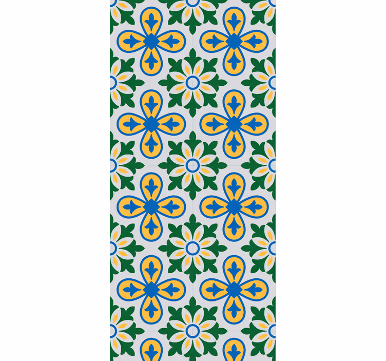 Rollo fenster küche gelb und blau portugiesische fliese - TenStickers