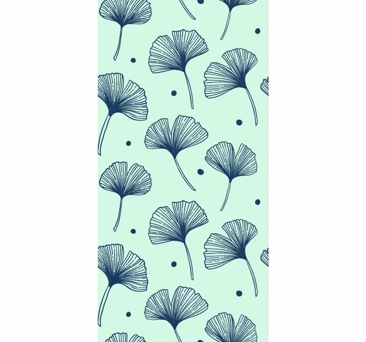 Rollo fenster küche mit blauer blumenmuster-tapete - TenStickers