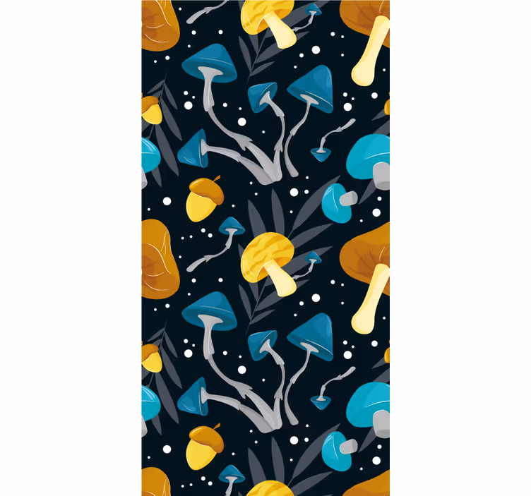 Rollo fenster küche mit blauem und gelbem pilzmuster - TenStickers